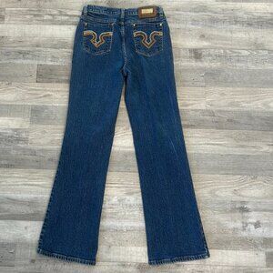 Lawman Western Jeans Size 7 Dark Wash, Straight Leg, High Rise D46